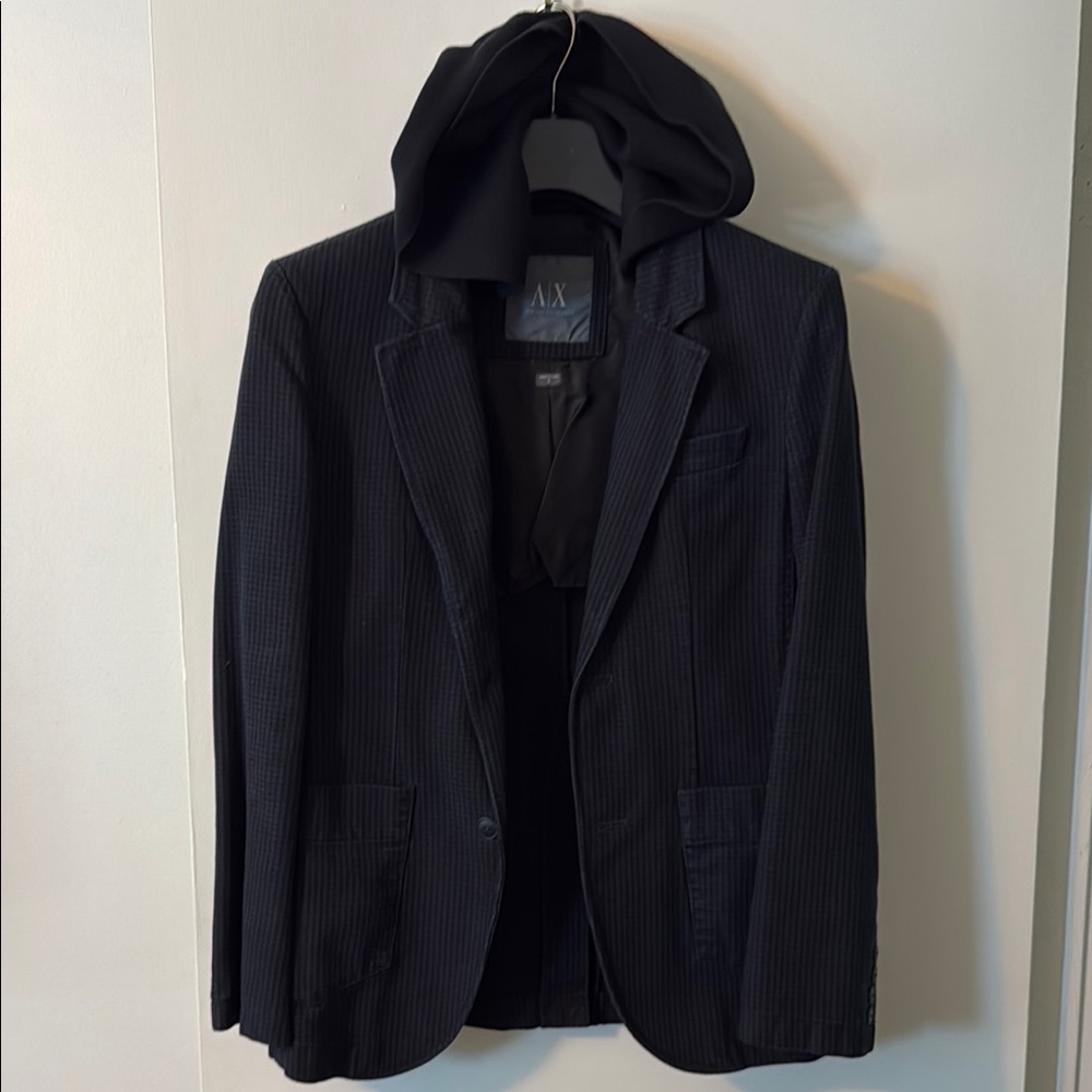 Vintage A/X Armani Exchange Black and Blue Hybrid Blazer
